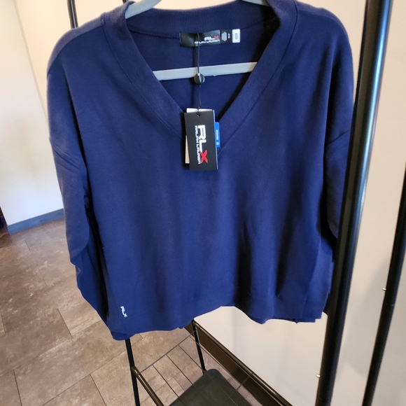 RLX Ralph Lauren V-Neck Sweater – Blue Relaxed Fit NWT - Picture 6 of 12